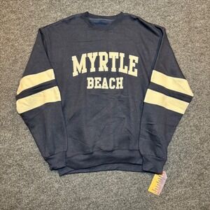 New York Popular Myrtle Beach Sweatshirt Navy Blue Athletic Stripe 2XL NWT